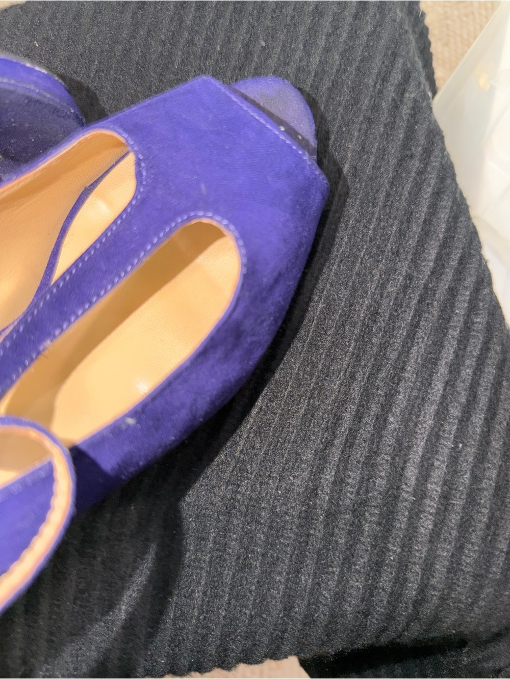 Guess Purple Suede T-Strap Stiletto Heels - Picture 3 of 4